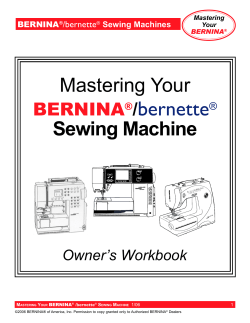 bernette Mastering Your Sewing Machine BERNINA