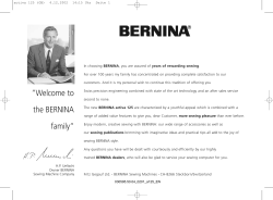 BERNINA For over 100 years my family has concentrated on providing... customers. And it is my personal wish to continue this... activa 125 (GB)  4.12.2002  14:15 Uhr  Seite...