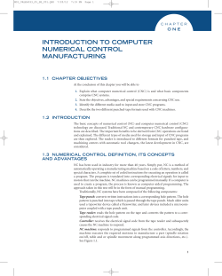 INTRODUCTION TO COMPUTER NUMERICAL CONTROL MANUFACTURING O N E