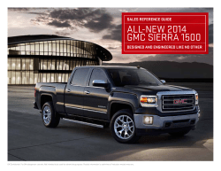 all-new 2014 GMC SIeRRa 1500 SALES REFERENCE GUIDE