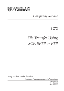 G72 File Transfer Using SCP, SFTP or FTP Computing Service