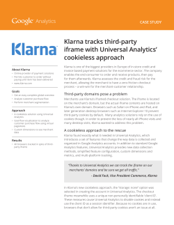 Klarna tracks third-party iframe with Universal Analytics’ cookieless approach Analytics