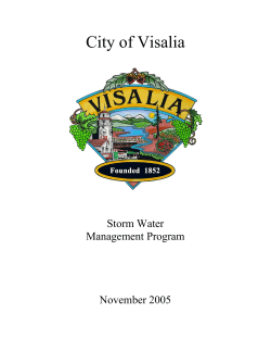 City of Visalia  Storm Water Management Program