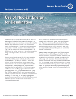 Use of Nuclear Energy for Desalination Position Statement #62