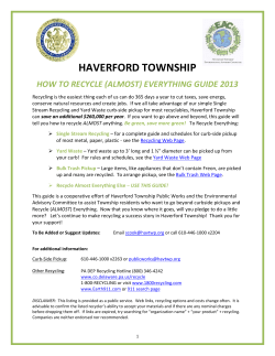 HAVERFORD TOWNSHIP   HOW TO RECYCLE (ALMOST) EVERYTHING GUIDE 2013   