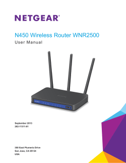 N450 Wireless Router WNR2500 September 2013 202-11311-01