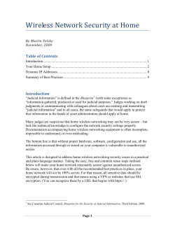 Wireless Network Security at Home  Table of Contents 