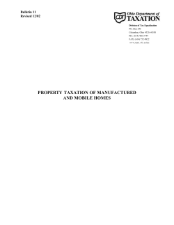 PROPERTY TAXATION OF MANUFACTURED AND MOBILE HOMES Bulletin 11 Revised 12/02