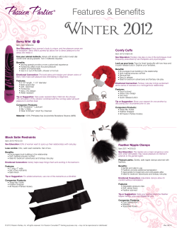 Winter 2012 Features &amp; Benefits Berry Wild Comfy Cuffs