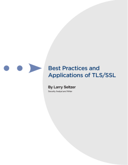 Best Practices and Applications of TLS/SSL By Larry Seltzer Security Analyst and Writer