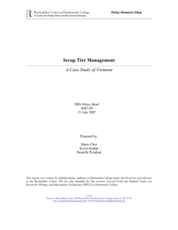 Scrap Tire Management A Case Study of Vermont