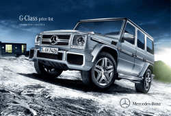 G-Class price list Effective from 1 April 2014