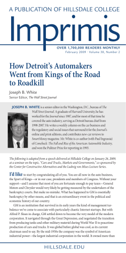 Imprimis How Detroit’s Automakers Went from Kings of the Road to Roadkill