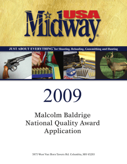 2009 Malcolm Baldrige National Quality Award Application