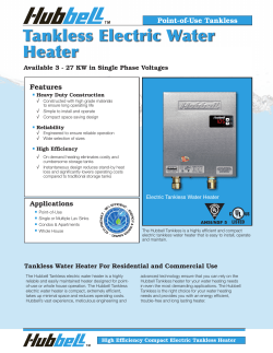 Tankless Electric Water Heater Features Point-of-Use Tankless