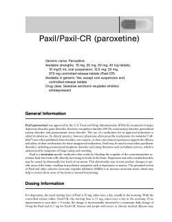 Paxil/Paxil-CR (paroxetine)