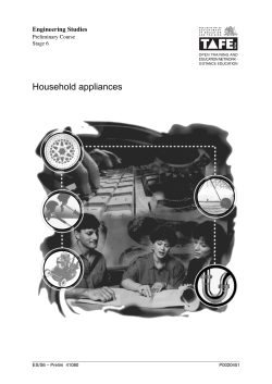 Household appliances Engineering Studies Preliminary Course Stage 6