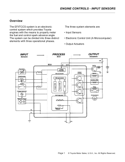 Overview  ENGINE CONTROLS - INPUT SENSORS