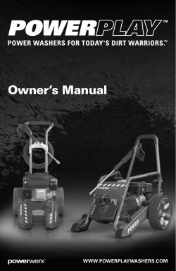 Owner’s Manual WWW.POWERPLAYWASHERS.COM