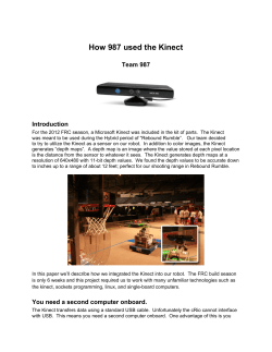How 987 used the Kinect Team 987 Introduction