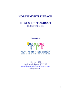 NORTH MYRTLE BEACH FILM &amp; PHOTO SHOOT HANDBOOK