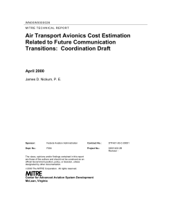 Air Transport Avionics Cost Estimation Related to Future Communication