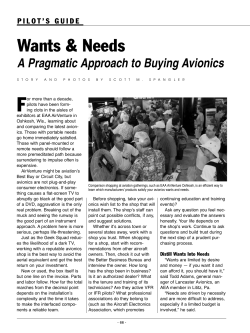 F Wants &amp; Needs A Pragmatic Approach to Buying Avionics