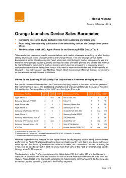 Orange launches Device Sales Barometer  Media release 