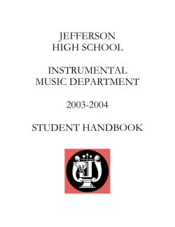 JEFFERSON HIGH SCHOOL INSTRUMENTAL MUSIC DEPARTMENT