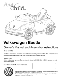 Volkswagen Beetle Owner’s Manual and Assembly Instructions