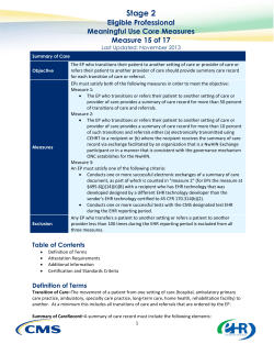 Stage 2 Eligible Professional Meaningful Use Core Measures Measure 15 of 17