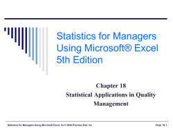 Statistics for Managers Using Microsoft® Excel 5th Edition Chapter 18
