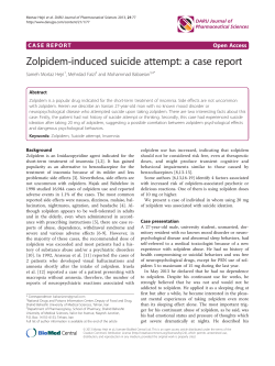 Zolpidem-induced suicide attempt: a case report Open Access Sameh Mortaz Hejri