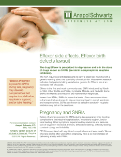 Effexor side effects, Effexor birth defects lawsuit