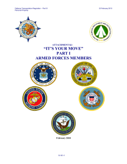 “IT’S YOUR MOVE” PART I ARMED FORCES MEMBERS