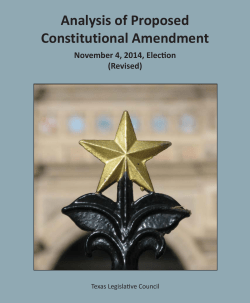 Analysis of Proposed Constitutional Amendment November 4, 2014, ElecƟ on (Revised)