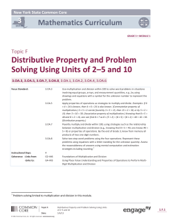 Distributive Property and Problem Solving Using Units of 2–5 and 10