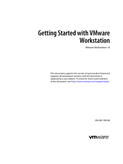 Getting Started with VMware Workstation VMware Workstation 10