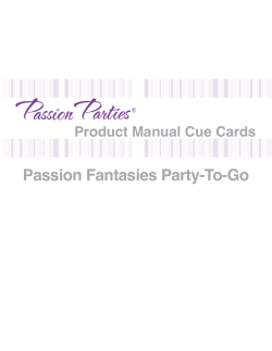 Passion Fantasies Party-To-Go Product Manual Cue Cards