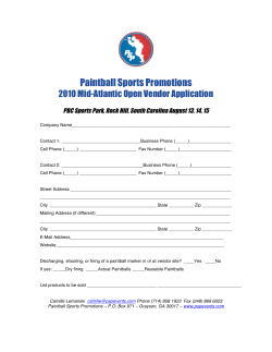 Paintball Sports Promotions 2010 Mid-Atlantic Open Vendor Application