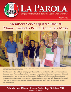 Members Serve Up Breakfast at Mount Carmel’s Prima Domenica Mass October 2012