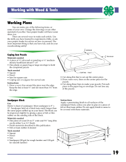 Working with Wood &amp; Tools Working Plans