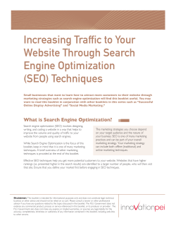Increasing Traffic to Your Website Through Search Engine Optimization (SEO) Techniques