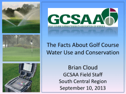 The Facts About Golf Course Water Use and Conservation  Brian Cloud