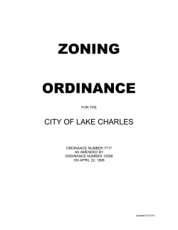ZONING  ORDINANCE CITY OF LAKE CHARLES