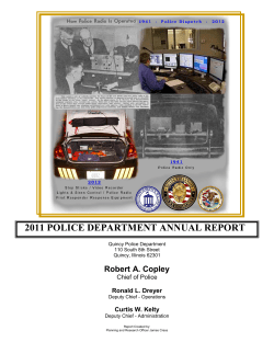 2011 POLICE DEPARTMENT ANNUAL REPORT Robert A. Copley Chief of Police