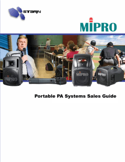Portable PA Systems Sales Guide