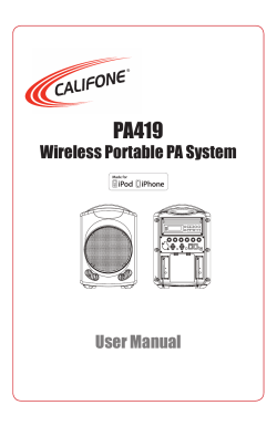 PA419 Wireless Portable PA System User Manual