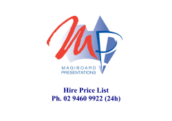 Hire Price List Ph. 02 9460 9922 (24h)