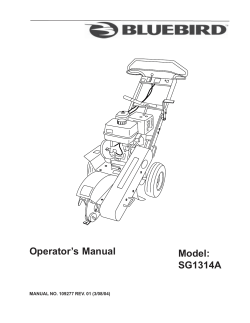 Operator’s Manual Model: SG1314A MANUAL NO. 109277 REV. 01 (3/08/04)